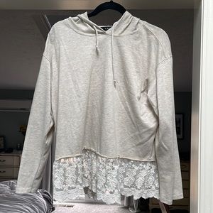 Hooded Lace Sweatshirt
